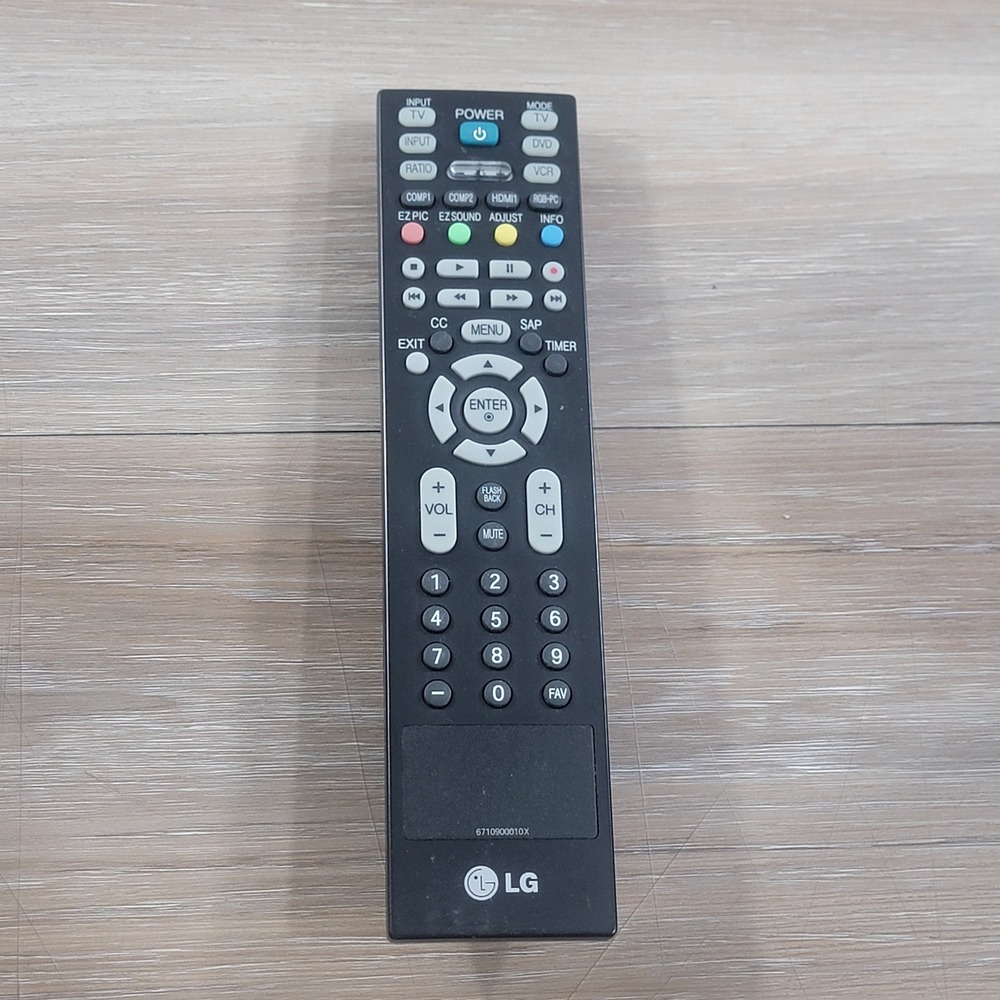 LG 6710900010X Remote Control for TV DVD VCR Home Theater Black OEM